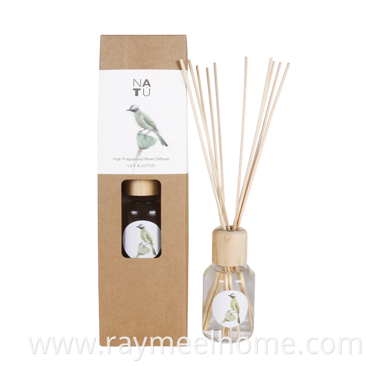 Home fragrance elegant room spray reed stick diffuser glass bottle 100ml with package box
